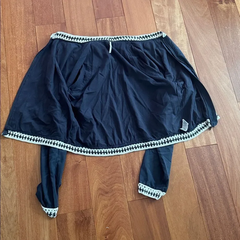 Free People Crochet Trim Baseball‎ Bomber Jacket Size M
